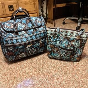 Vera Bradley suitcase and tote bag